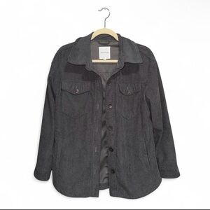 Avec Les Filles Women's Gray Classic Corduroy Shacket Shirt Jacket Size Medium